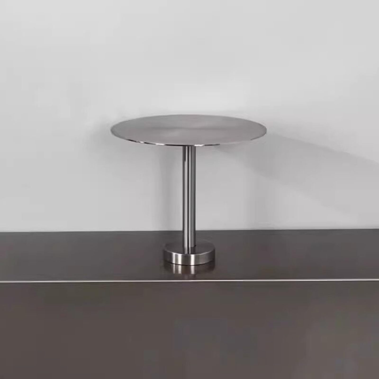 Naścienny stół do kawiarni ze stali nierdzewnej, oszczędzający miejsce, łatwy w instalacji, odporny na rdzę, do restauracji, jadalni, baru, 49,8 cm, okrągły