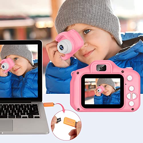 Image of CADDLE & TOES Kids Camera for Girls Boys, Kids Selfie Camera Toy 13MP 1080P HD Digital Video Camera for Toddler, Christmas Birthday Gifts for 3-10 Years Old Children (4GB, Pink)