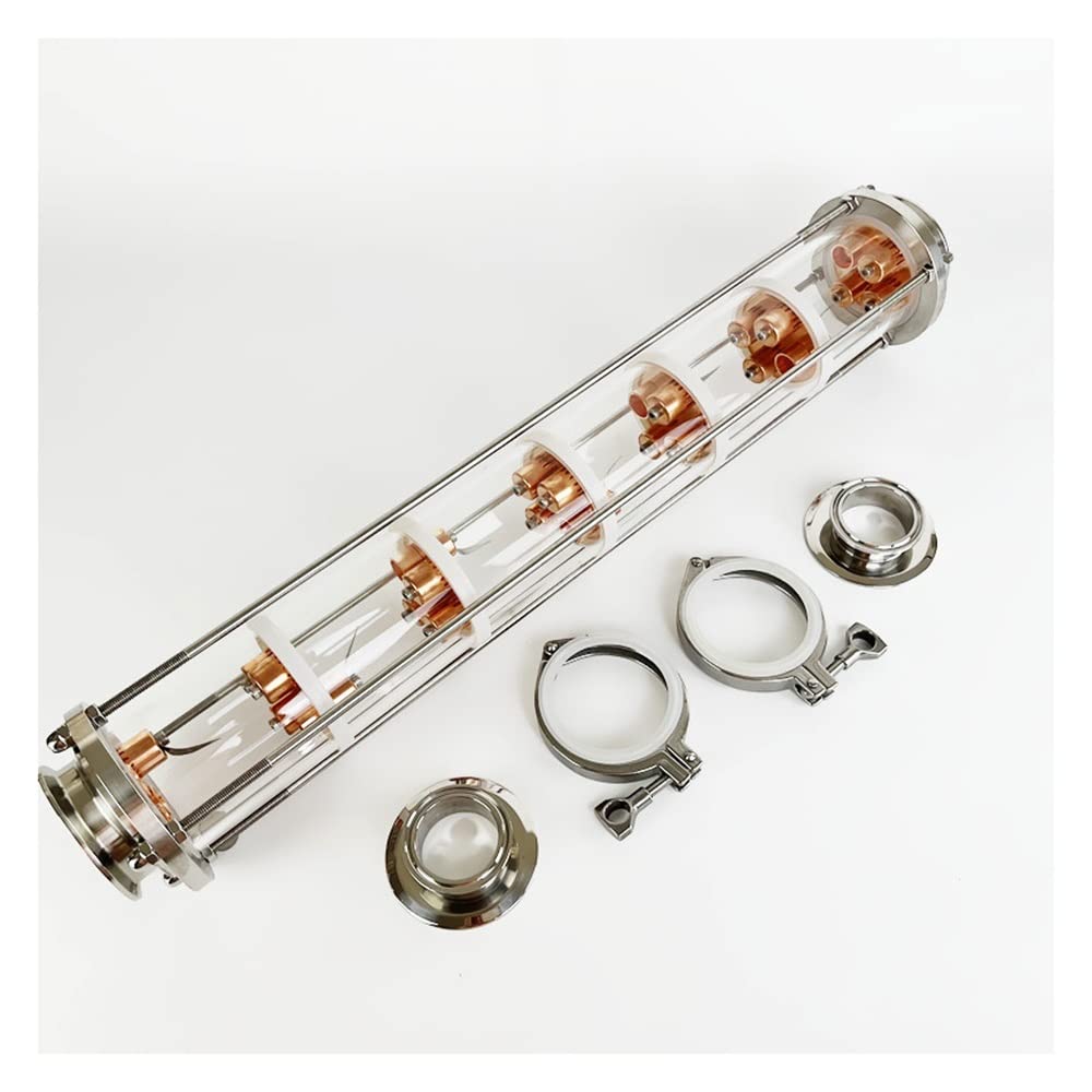 Destillationskolonne, 3 "(76 Mm) Destillationskolonne Mit 7 Kupferblasenplatten For Die Destillation, 7-lagige Rektifikationskolonne Aus Hochwertigem Glas (Color : SET 4)