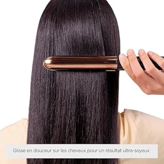 BaByliss Lisseur Cheveux Straight And Curl Brilliance-Plaques en titane, Ionique Anti-Frisottis, Chauffe rapide en 15 Secondes, Design métallique incurvé, 5réglages de température jusqu'à 235°C,ST482E