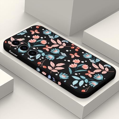 Coque Samsung S23 anti-glisse silicone fin motif feuille noire protection efficace 6,1"