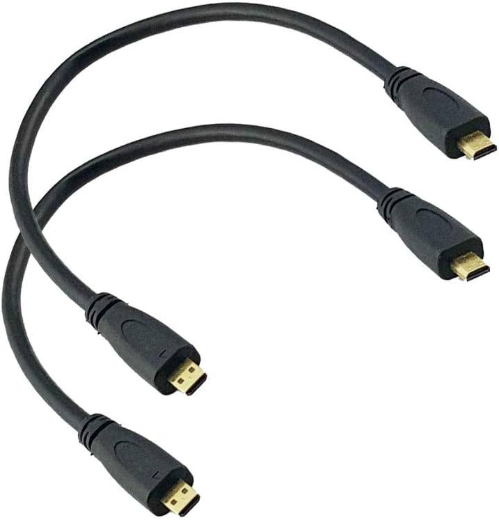 Seadream Micro HDMI Cable 1FT 2Pack Gold Plated High Speed Micro HDMI Extension Cord Type D Male to Male Cord Supports 3D/4K