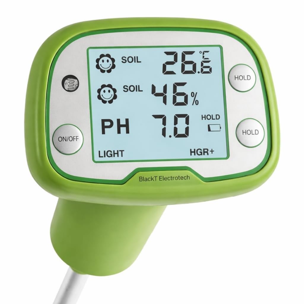 Blackt Electrotech Terra-Sense Pro 4-in-1 Soil Analysis – pH, Moisture, & Thermal Sensor – Advanced Agricultural Sunlight Intensity Module