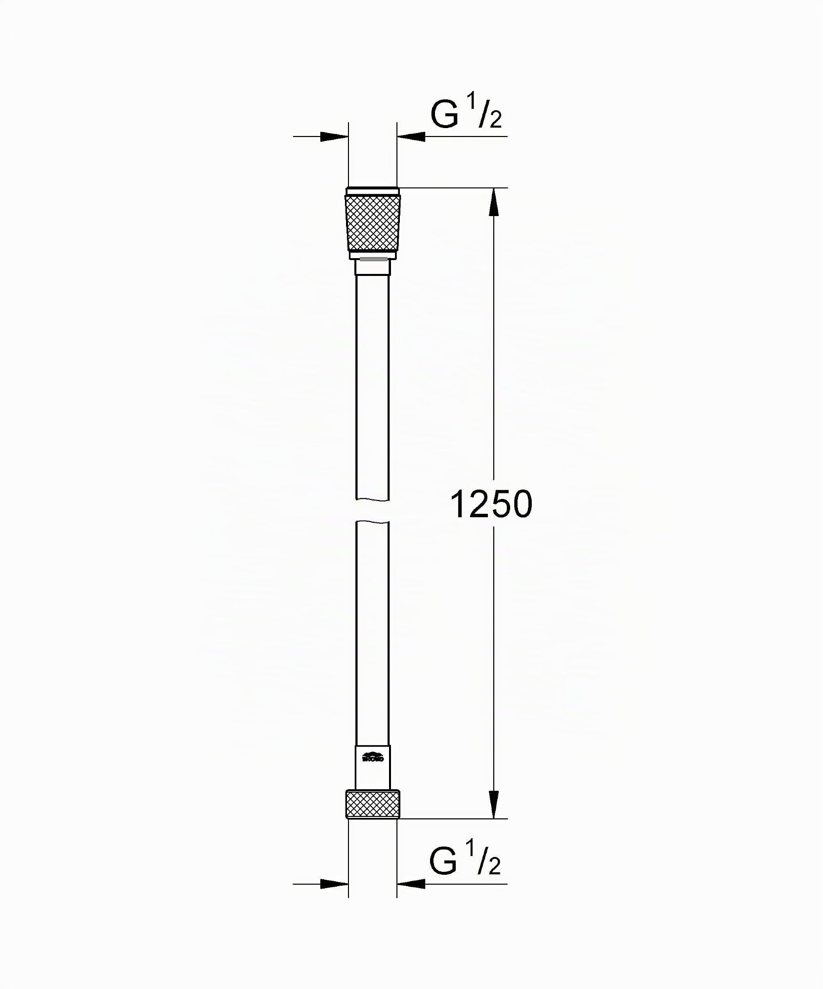 GROHE Flexible de douche Silverflex avec action anti-torsion 1.25m, résistance à la traction 50kg, connexion universelle, Gold, 28362GL1