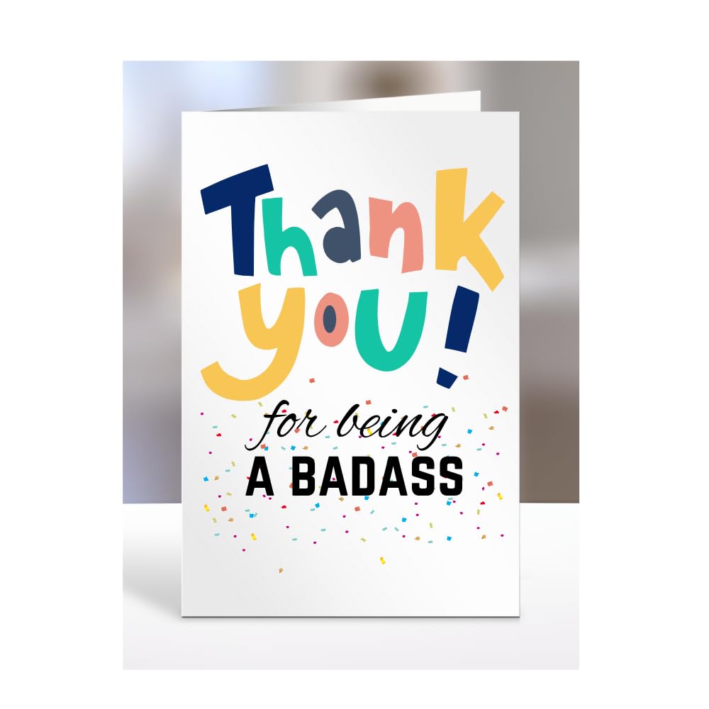 Thank you for being a badass card, Happy Birthday, gifts for men, women, male, female, him, her, presents for Christmas, to say, funnyA5-147_216