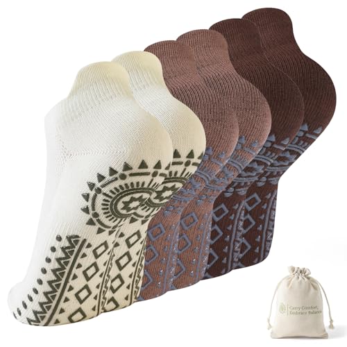BISOUSOX Pilates Socken Damen Anti-Rutsch Yoga Socken mit Noppen...