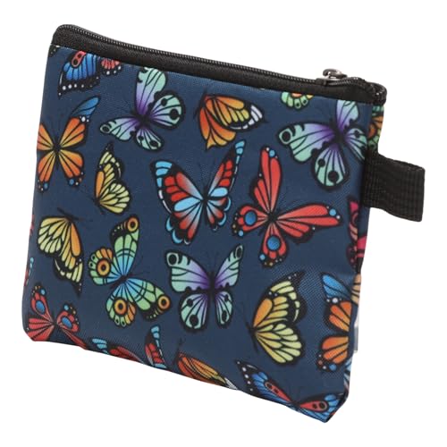 1Pcs Money Wallet Butterfly Print Wallet Polyester Slate Blue 13.5x11cm2