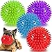 4.5â€ Heavy Duty Squeaky Dog Balls Toys for Medium Large Dogs 4 Pack Indestructible Dog Toys for Aggressive Chewers Spike Dog Balls for Clean Teeth and Training Dog Toys for Boredom and Stimulating