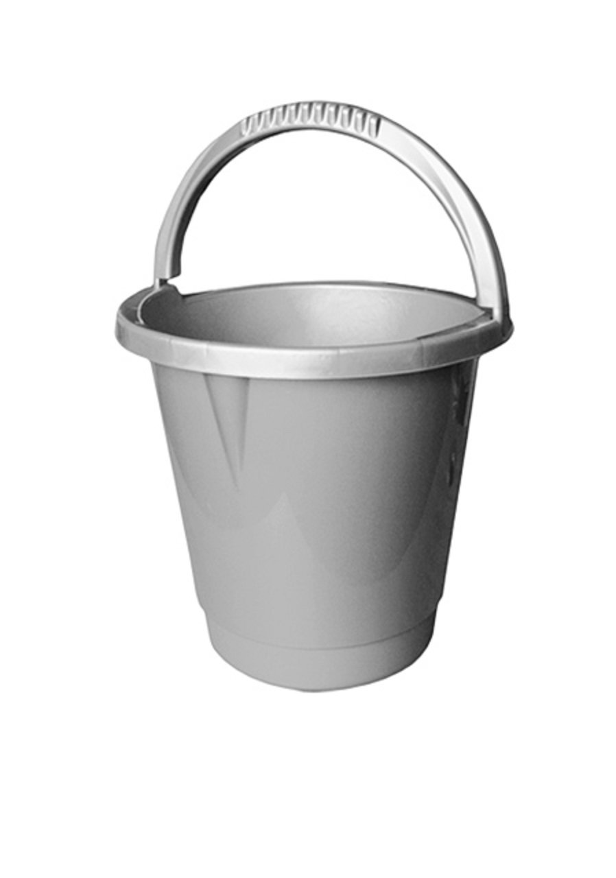 10Lt Durable Plastic Storage Cleaning Bucket with Handle (Platinum)