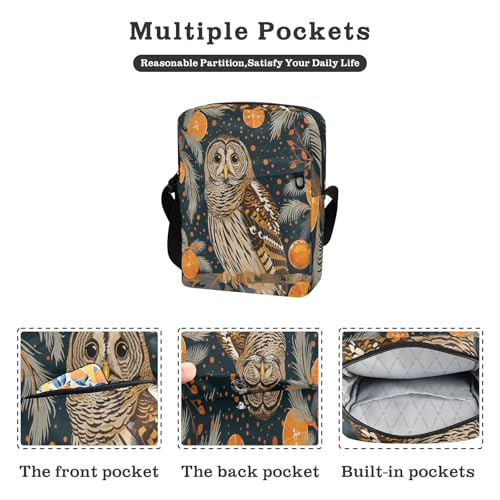 Animal Owl Chinese Elaborate Style Painting messenger bag for women men's shoulder bag Cross Body Purse Adjustable Strap for business work2
