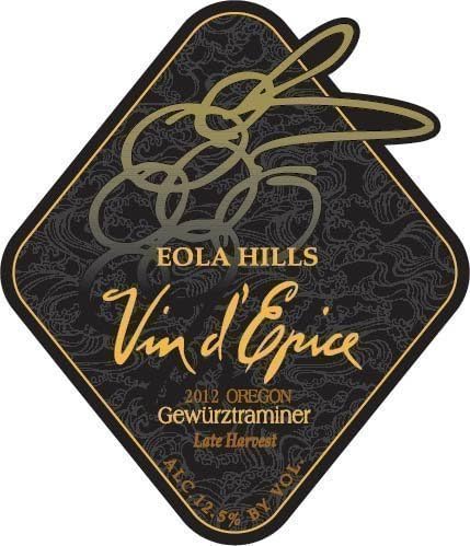 2012 Eola Hills Vin d' Epice Late Harvest Oregon Gewurztraminer 375 mL