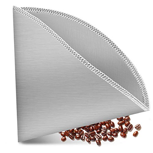 V60 Reusable Cone Coffee Filters Size 02, Permanent1~4 Cup Pour Over Coffee Filters 2, Fits No.2 Hario Cone Ceramic Coffee Drippers And 6 8 10 Cup Chemex Coffee Maker #TOP22