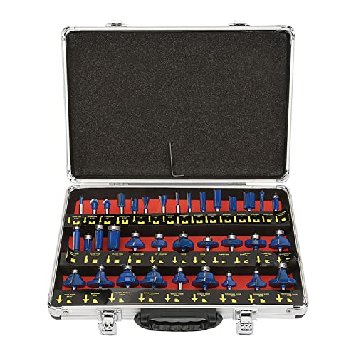 35pcs 1/4 Shank Tungsten Carbide Router Bits Set, Professional Woodworking Tool Kit, High Efficiency Cutting with Strong Blade, Wide Application for Density Board, Solid Wood,