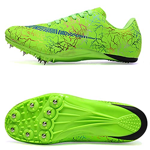 AIRFUL Mens Womens Spikes Track Shoes 8 Nails Spikes Athletics Sprint Spikes Shoes for Kids 100- to 400-meter Races Sprinting Match (Color : Yellow