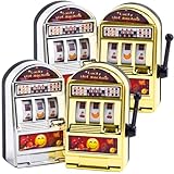 BigOtters Mini Slot Machine Toy, 4PCS Mini Lucky Slot Machine Bank for Creative Festival Birthday Cake Decor Casino Vegas Night Theme Party Decorations