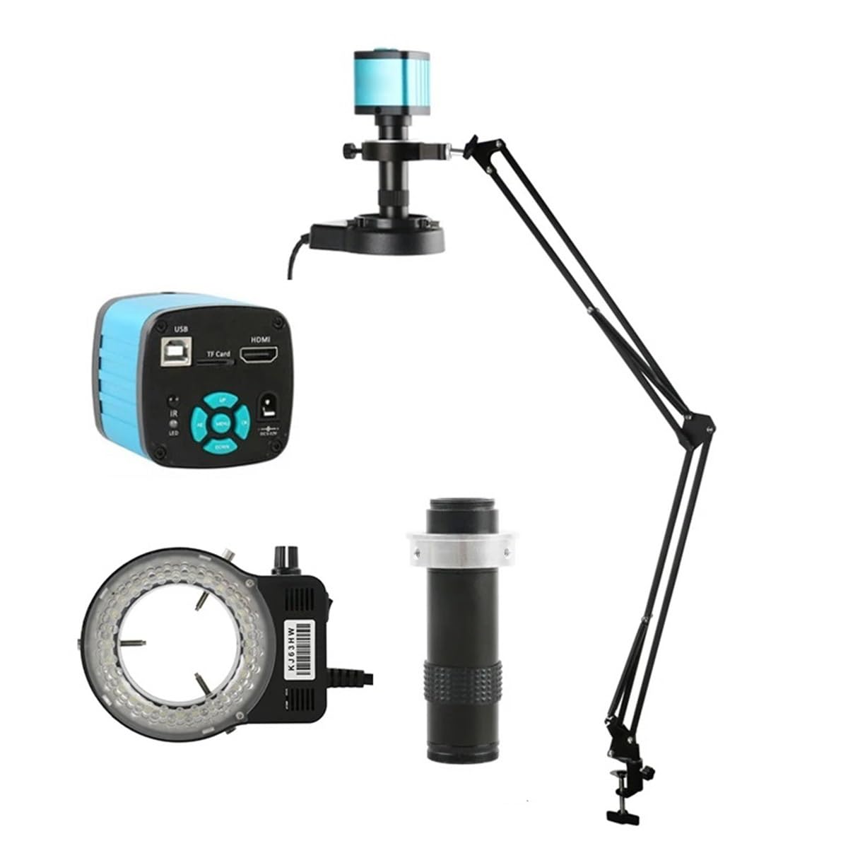 Microscope 55MP 48MP 4K 1080P USB Video Microscope Camera 1X-130X Zoom C Mount Lens(48MP 37CM Gooseneck)