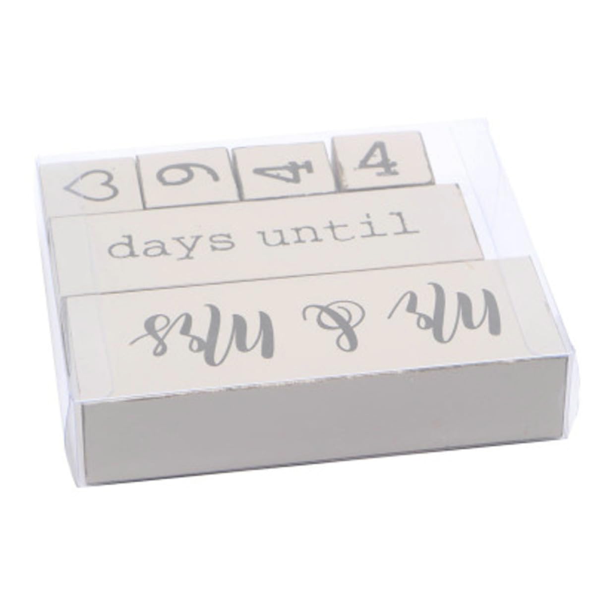 Calendario da Tavolo Design a Blocchi 6 Pezzi in Legno Vintage per Conto alla Rovescia Aiuta a Imparare Numeri Decorazione per Ufficio e Camera da Letto