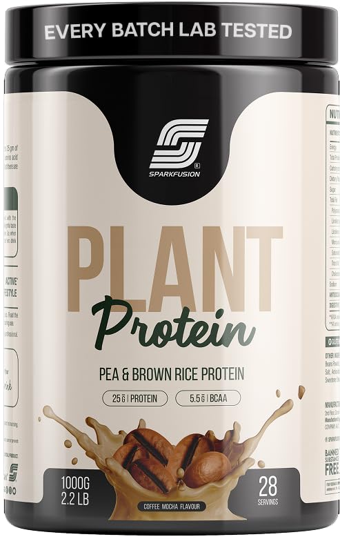 Image of Plant Protein Powder| Isolated Pea & Brown Rice Protein|25 gm Protein & All Essential Amino Acids|Easy To Digest|For Active Lifestyle For Men & Women | Coffee Mocha Flavour -1 Kg
