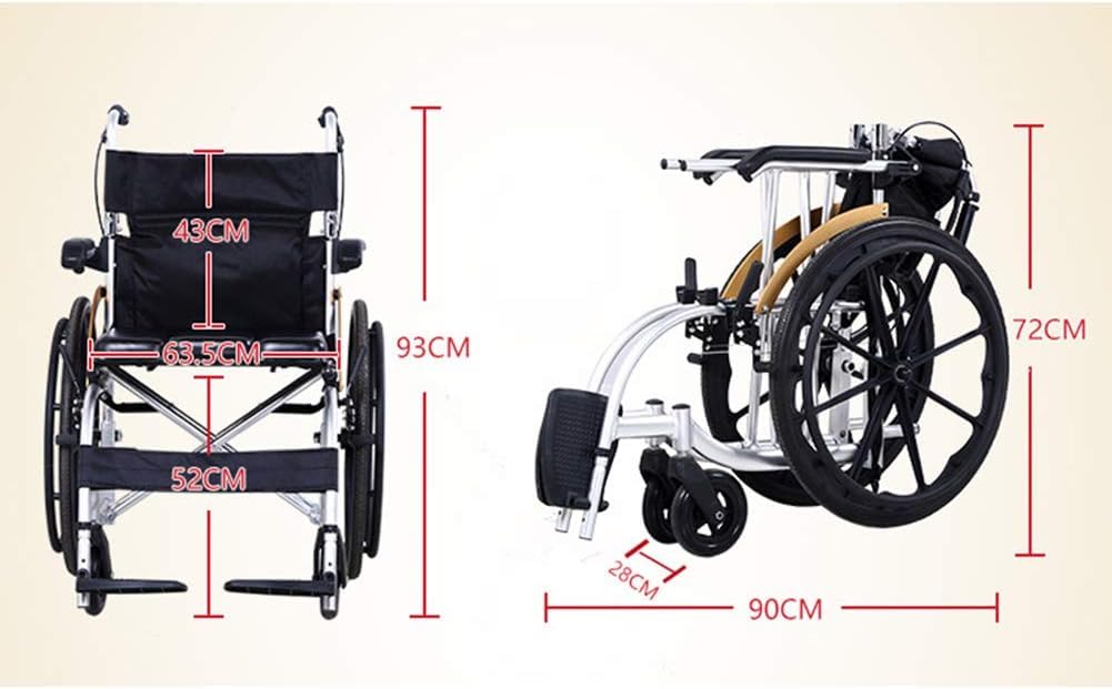 Sillas de Ruedas Sillas de Ruedas Ligeras Sillas de Ruedas Plegables Ligeras Movilidad para Personas Mayores Silla Acolchada Scooters de Movilidad Plegables Respaldo Plegable