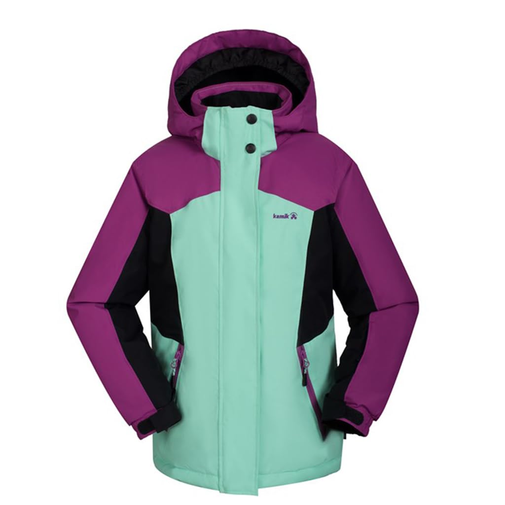 Kamik Girls' Evie Ski Jacket 2025 Black/Orchid 16