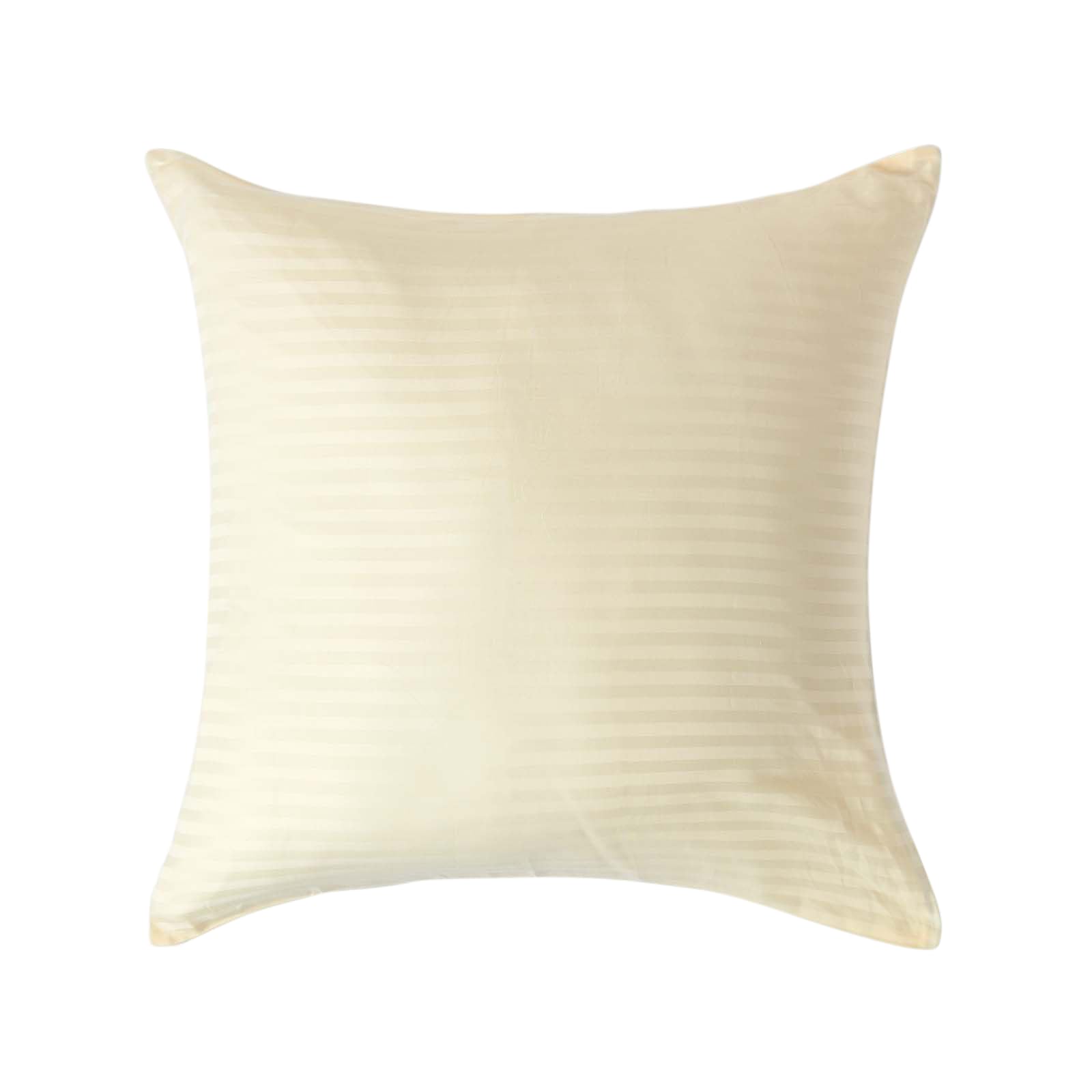 HOMESCAPES Pastel Yellow Pure Egyptian Cotton Euro Size Pillowcase 60 x 60 cm 330 TC 500 Thread Count Percale Equivalent Satin Stripe Pillow Case with Zip โ image 1