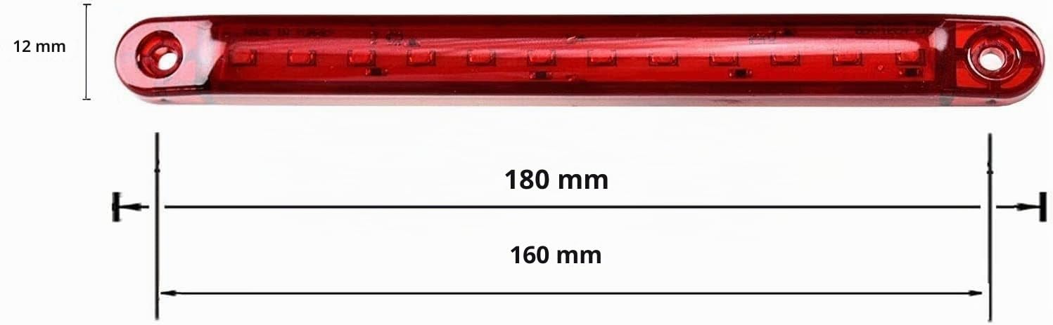 AZHU, Lndicatore di Posizione, Chang Liang 20 Pezzi Luci di posizione laterali indicatori laterali per rimorchio 12SMD LED 24V, universali per rimorchio, camion, caravan, camper, trattore, bus(rosso)