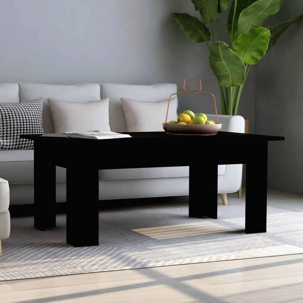vidaXL Mesa de Centro Mesita Lateral Sofá para Teléfono Té Café Decoración Salón Oficina Sala Estante de Almacenamiento de Madera Contrachapada Negro