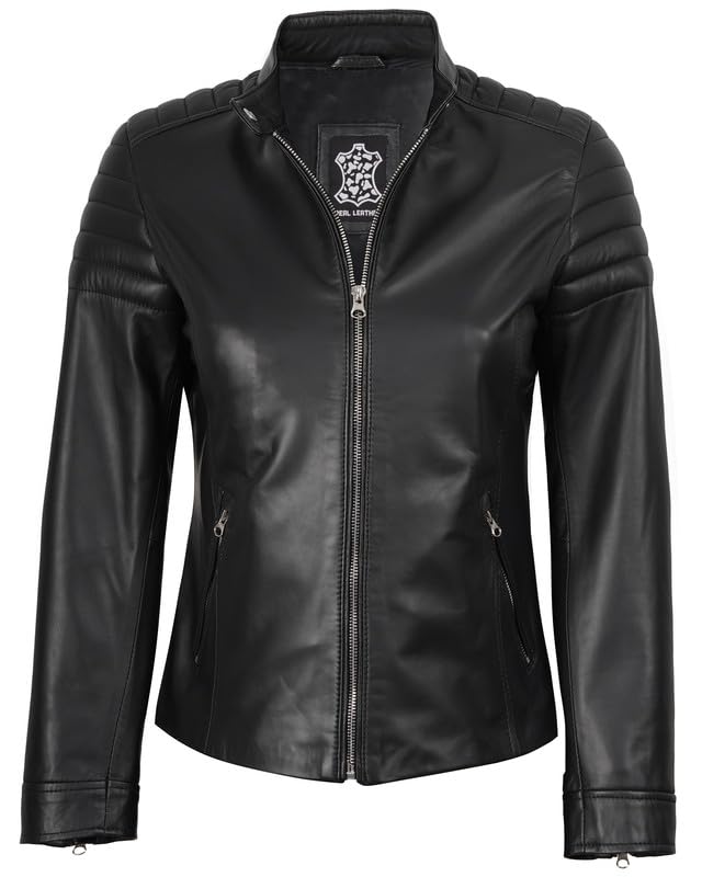 Image of Blingsoul Womens Real Leather Jacket - Asymmetrical Leather Jackets for Women