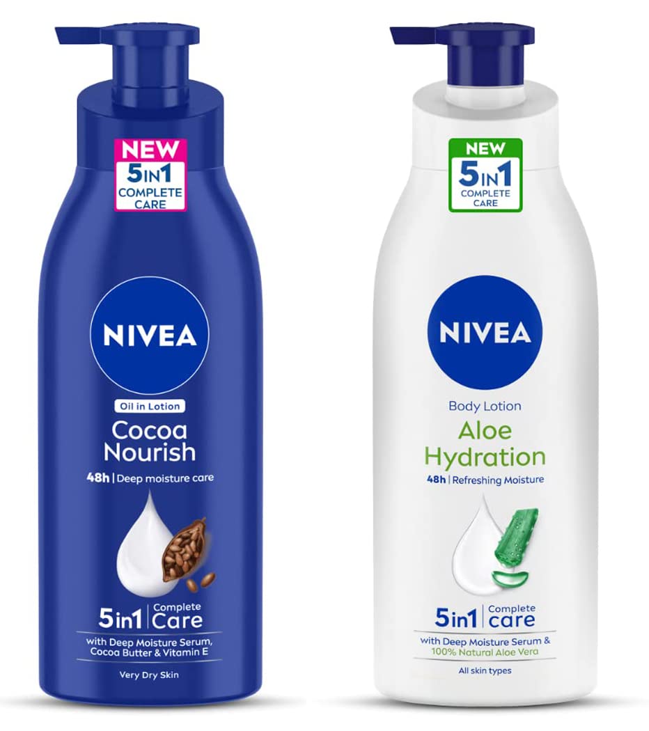 NIVEA Body Lotion for Very Dry Skin, Cocoa Nourish, with Coconut Oil & Cocoa Butter, 400 ml & NIVEA Body Lotion, Aloe Hydration, with Aloe Vera for Instant Hydration in Summer, 400 ml-image-38
