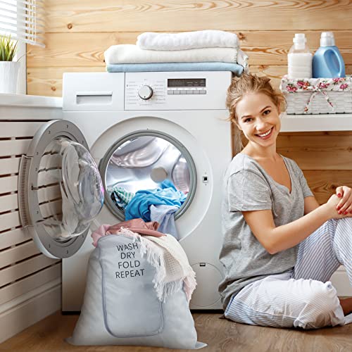 2 Pcs Travel Laundry Bag Washable Dirty Clothes Bag With Drawstring And Zipper For Suitcase, 22 X 18 Inch (Gray, Classic) #TOP3