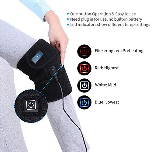 DOACT Heat Knee Brace for Hot or Cold Therapy, USB Heating Knee Pad Wrap for Arthritis Pain Relief, Joint Warmer, Cramps, Muscles Stiff and Strains, Fits Men and Women Knee Calf Leg Arm Area - Thumbnail 5