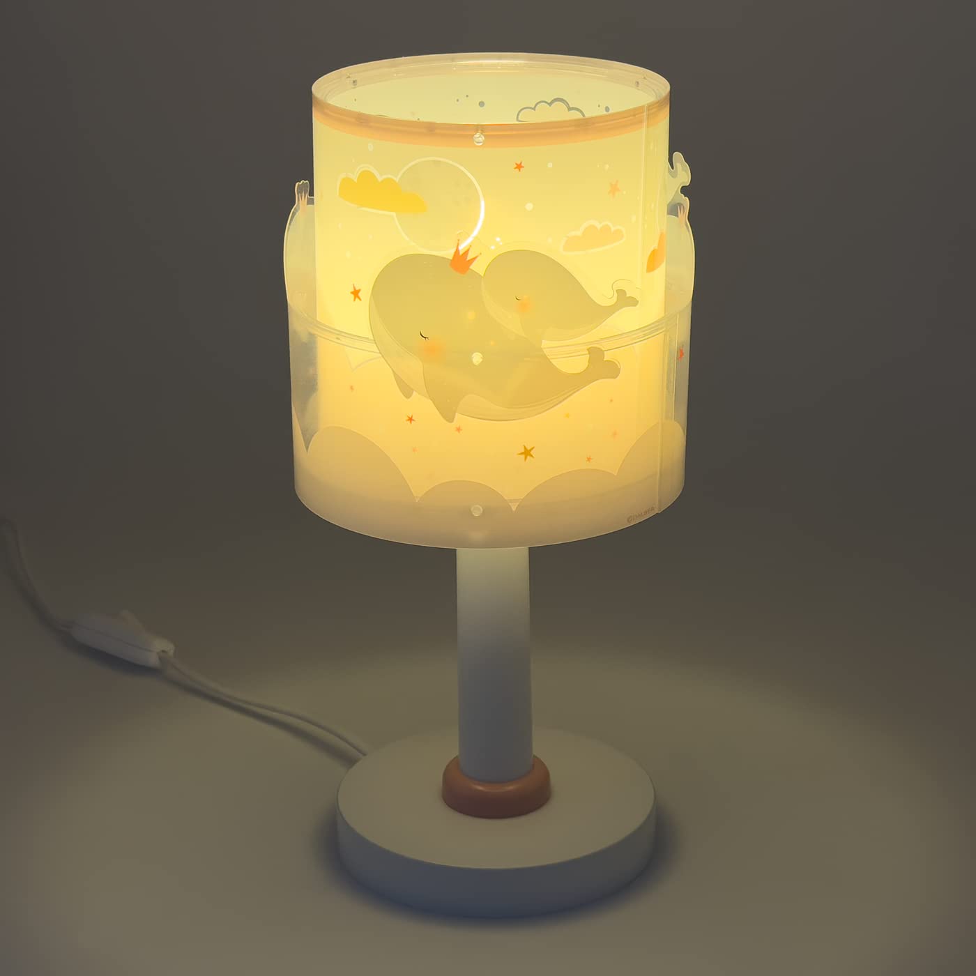 Dalber Kinder Tischlampe Nachttischlampe kinderzimmer Whale Dreams Wale Rosa Tiere, 61171S, E14