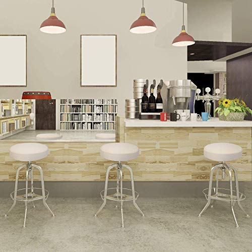 Buyue 4 Pcs Bar Stool Covers, Luxury Fabric Dia.16-18" Round Stretchy Crease-Resistant Washable Jacquard Dustproof Stool Seat Slipcover, L-Beige-Set Of 4 #TOP4