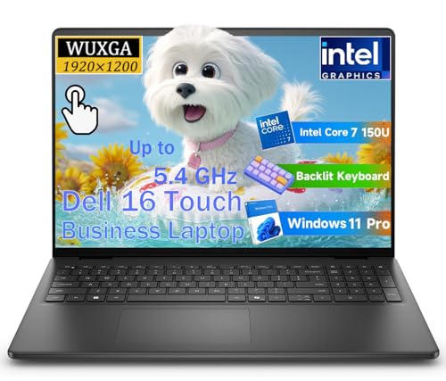 Image of Dell 16 Plus Touchscreen Premium Business Laptop, 16 inch WUXGA Anti-Glare Display, Intel Core 7 150U (10 cores, up to 5.4 GHz), 16GB DDR5 RAM, 1TB SSD, Backlit Keyboard, WiFi 6, Bluetooth, Win 11 Pro