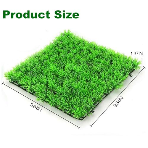 Image of kathson 3 PCS Aquarium Grass Mat Decorations Artificial Plastic Lawn Ornament Landscape Green Plants Decoration for Saltwater Freshwater Tropical Fish Tank Decor