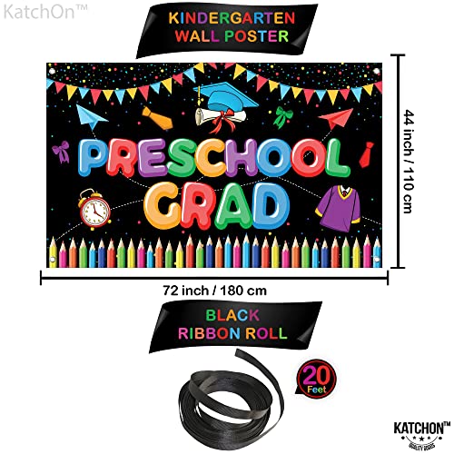 Image of KatchOn, Large Preschool Graduation Backdrop - 72x44 Inch | Preschool Graduation Banner for Preschool Graduation Decorations Class of 2026 Graduation Backdrop for Prek Graduation Decorations 2026