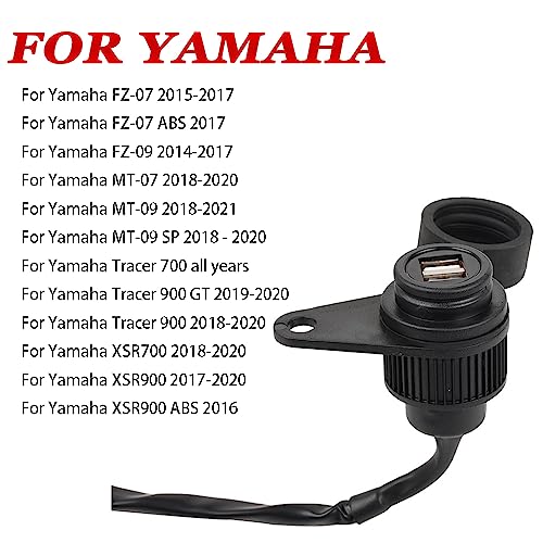 MOQIAOSEIKO Motorrad Doppel USB Ladegerät Steckdose Konverter Outlet Converter Kit Adapter für Yamaha MT07 MT09 MT-07 MT-09 FZ-07 FZ-09 XSR700 XSR900 Tracer XSR 700 900 ABS SP GT
