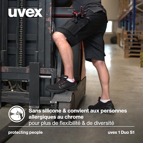 Uvex 1 Paire de Chaussures Basses perforées Duo S1 - Chaussures de sécurité pour Les Zones légères - Sportives, légères et Flexibles – Image 6