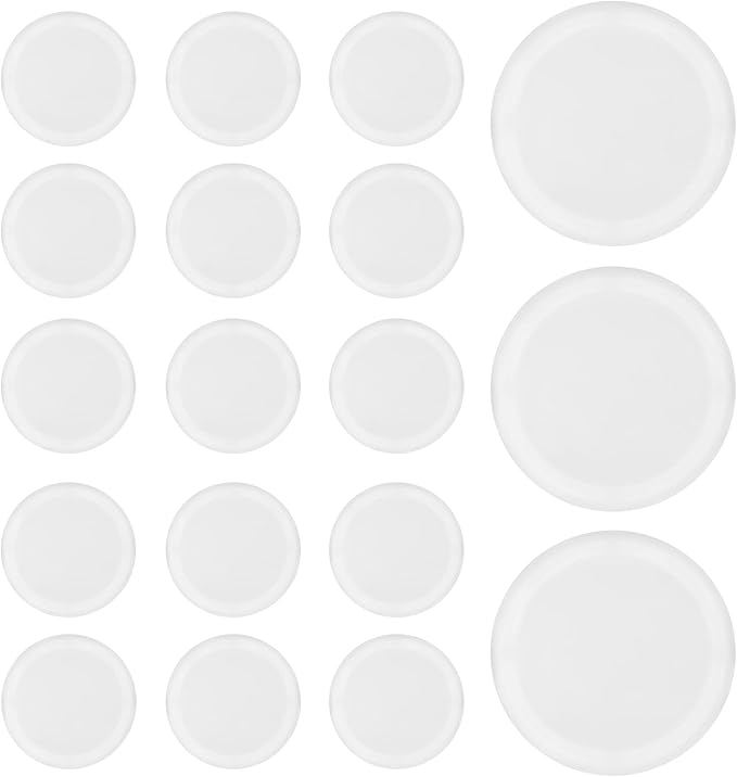 Grevosea 18pcs Glass Table Top Bumpers, 20mm x 3mm Clear Glass Table