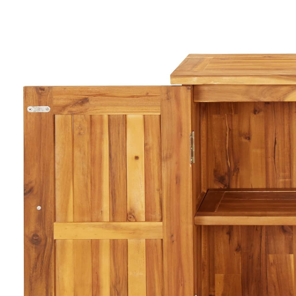 Armadio da giardino, 75 x 35 x 70 cm, in legno massiccio di acacia, robusto armadietto con ripiano e ripiano, versatile armadio in legno per giardino, terrazza, balcone e corridoio