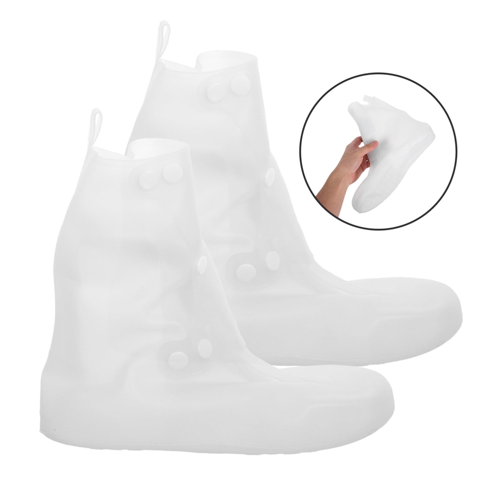 KOMBIUDA 2 Pares Fundas Impermeables Reutilizables para Zapatos Talla Cubrezapatos Antideslizantes de Silicona para Lluvia Viajes Ciclismo y Actividades al Aire Fáciles de Plegar y