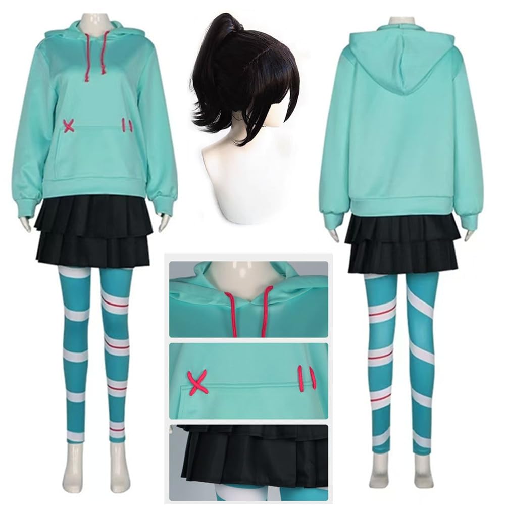 Costume da cosplay Vane taglia americana con cappuccio con parrucca