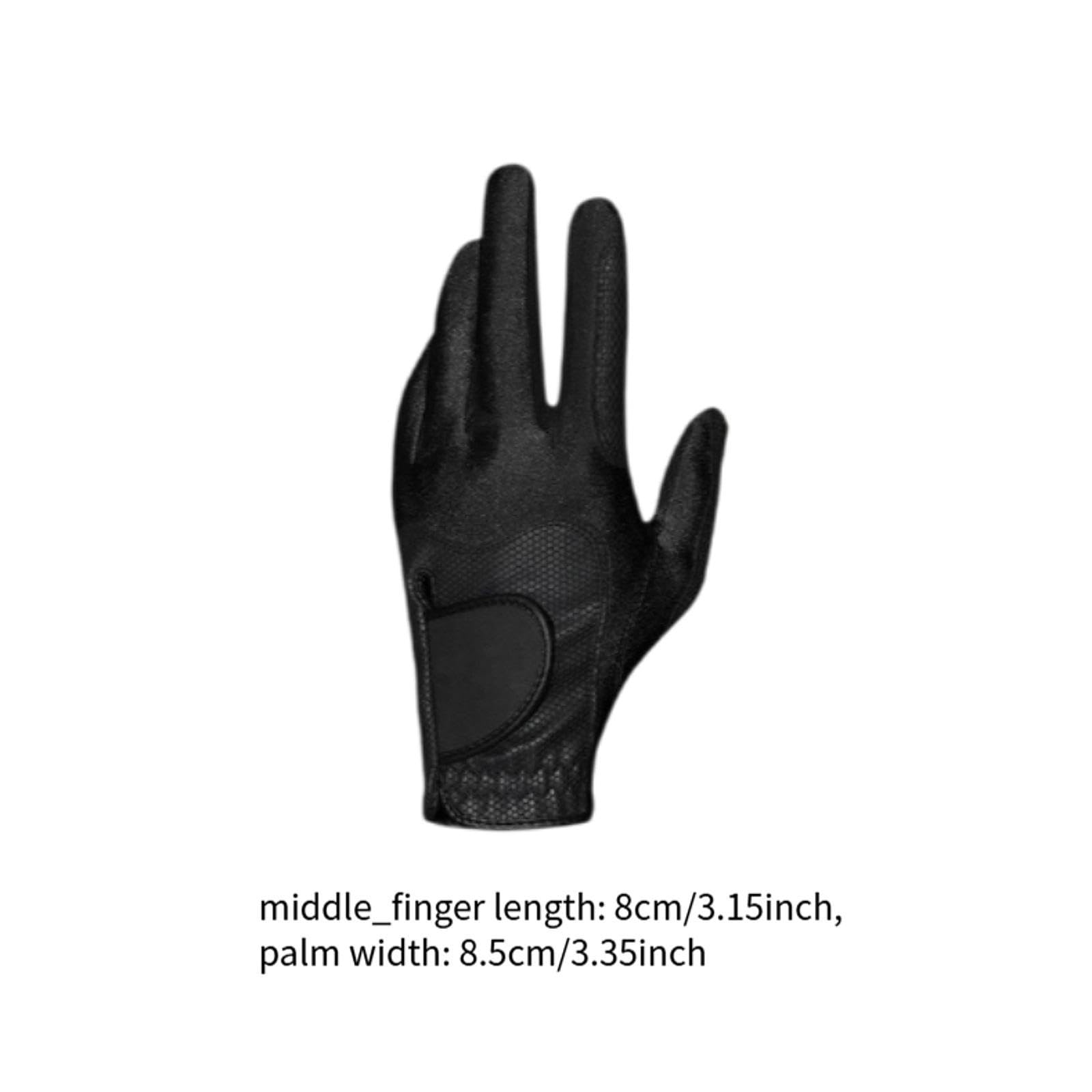 kowaku Left Hand Golf Glove, Lightweight Soft Professional Training Equipment Mitten Elastic Microfiber Comfortable for Golf Putting, Black