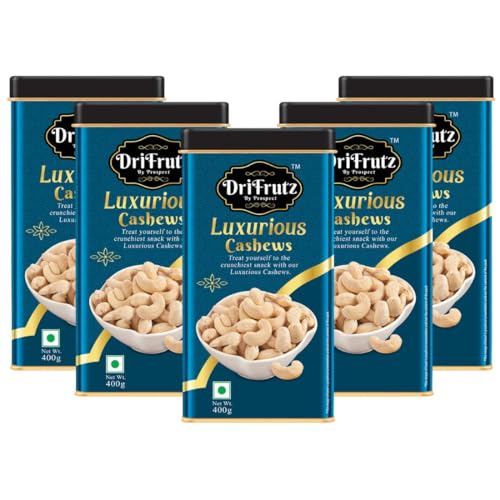 Image of DRIFRUTZ Luxurious Cashew W210 | 2000g (400g x 5) | Whole Cashew Kernels | Meant for Curated Gifting, Specialty Cuisine, Dry Fruit Assortments, and Formal Presentation