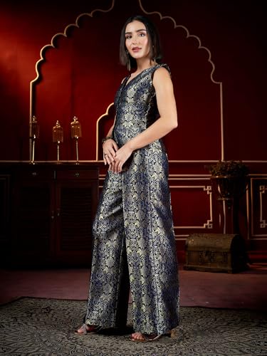 Image of PURVAJA Womenn's Sleeveless Shirt Pant Printed Co-Ords Set