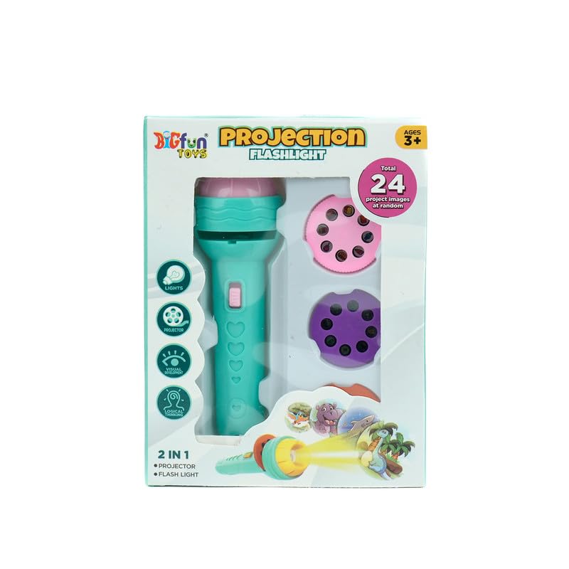 Image of Electric Projection Torch for Kids - Safe, Durable & Educational Toy Flashlight with Bright Images, Rounded Edges & Interactive Skill-Building Play - Ages 3 to 6