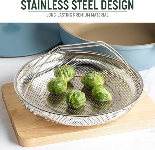 Image of All In One Stainless Steel Steamer Basket for Steaming Vegetables, Full Handle for Easy Use idli maker steel steamer momos maker idli maker (Pack of 1)