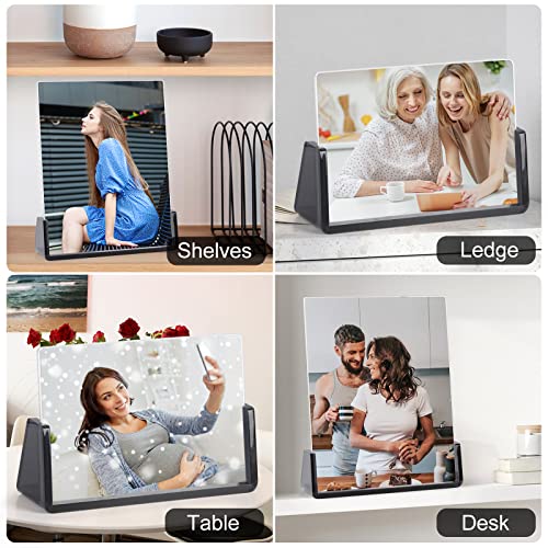 Ameitech Acrylic Picture Frames 2 Pack - 8X10 Inch Photo Frame With Acrylic Base And Acrylic Glass Covers For Tabletop Or Desktop Display,Horizontal And Vertical - Translucent Black #TOP6