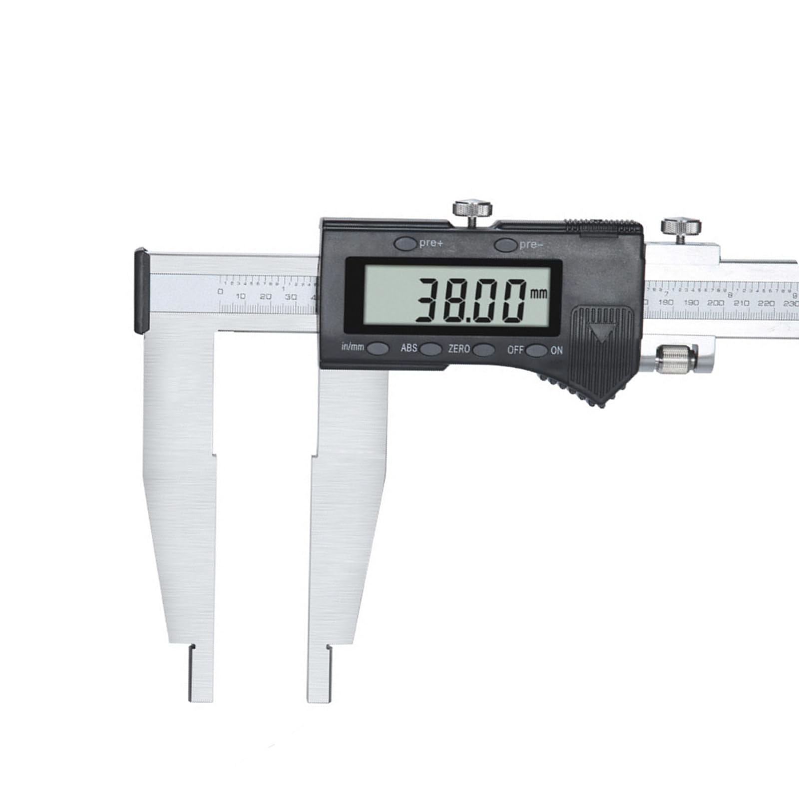 Calibre Digital 800mm/31.5" de Mandíbula Larga,Pie de Rey Digital de Acero Inoxidable con Pantalla LCD,Profesional Electrónico Vernier Caliper para Mediciones Externas y Internas,ABS y Cero