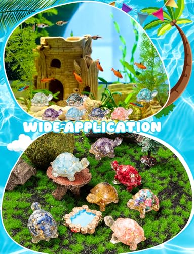 Set de 10 Figuras de Tortuga de Cristal para Decoración miniatura 7
